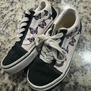 Vans Kids Black and White Butterfly Sneakers